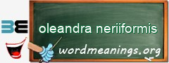 WordMeaning blackboard for oleandra neriiformis